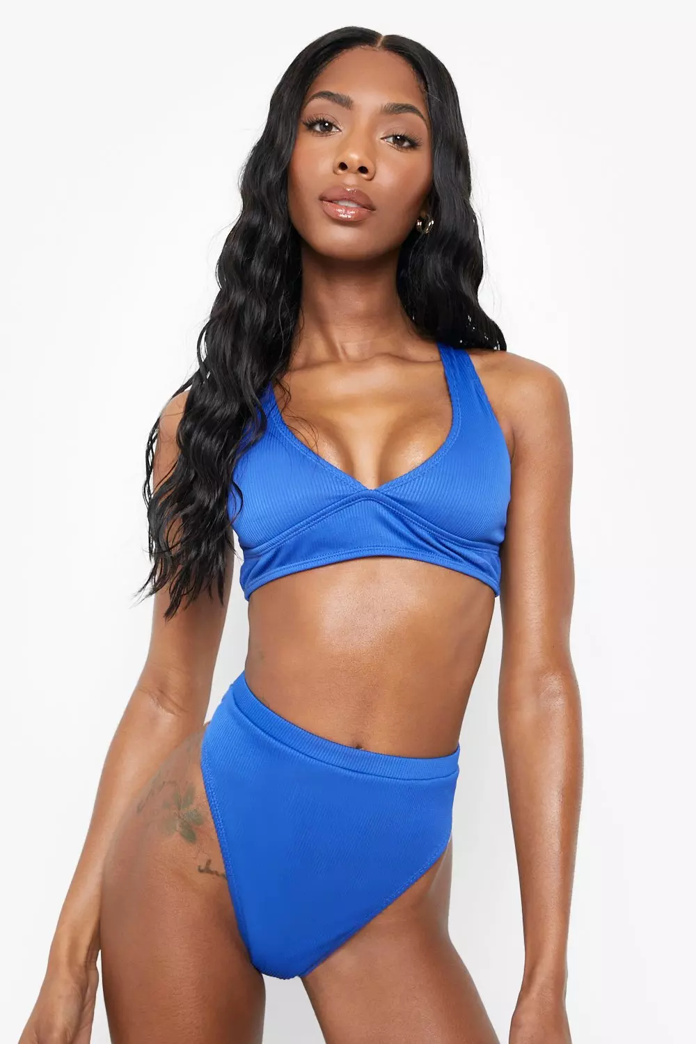 Rib Fuller Bust Plunge Bikini Top